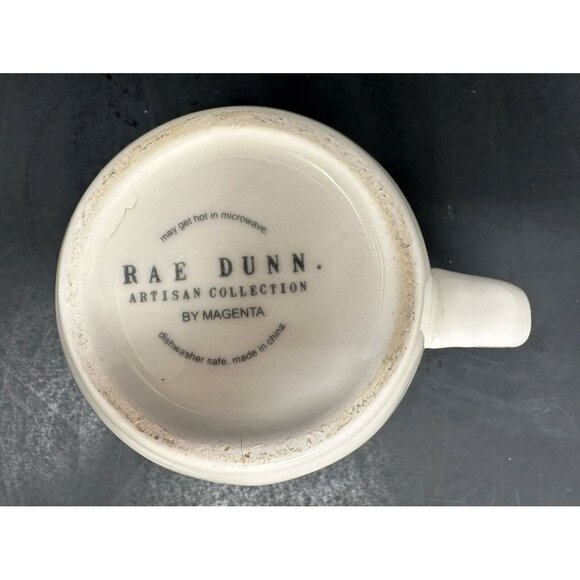 RAE DUNN FALALA White Coffee Mug Stem Font Red Interior 20 oz Christmas Magenta - Picture 6 of 8